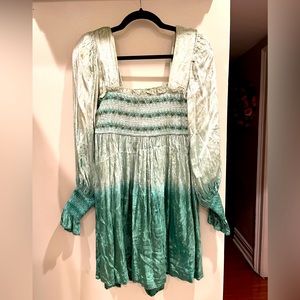 Magic whimsical velvet babydoll dress with amber rhinestones